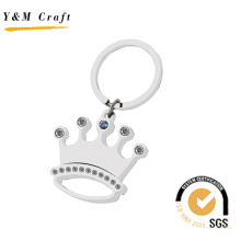 Chaveiro popular do metal da forma da coroa com diamantes (y03303)